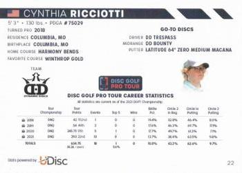 2022 Disc Golf Pro Tour #22 Cynthia Ricciotti Back